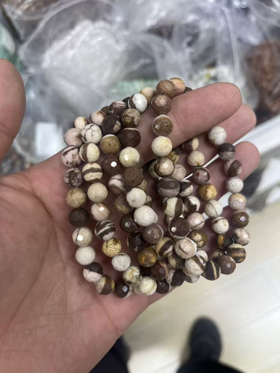 yve bracelets// australian zabra jasper faceted beads 8mm