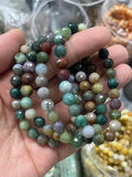 yve bracelets// colorful moss agate faceted beads 8mm
