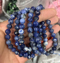 yve bracelets// sodalite  faceted beads 8mm