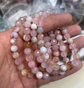 yve bracelets// flower agate faceted beads 8mm