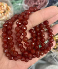 yve bracelets// carnelian  faceted beads 8mm