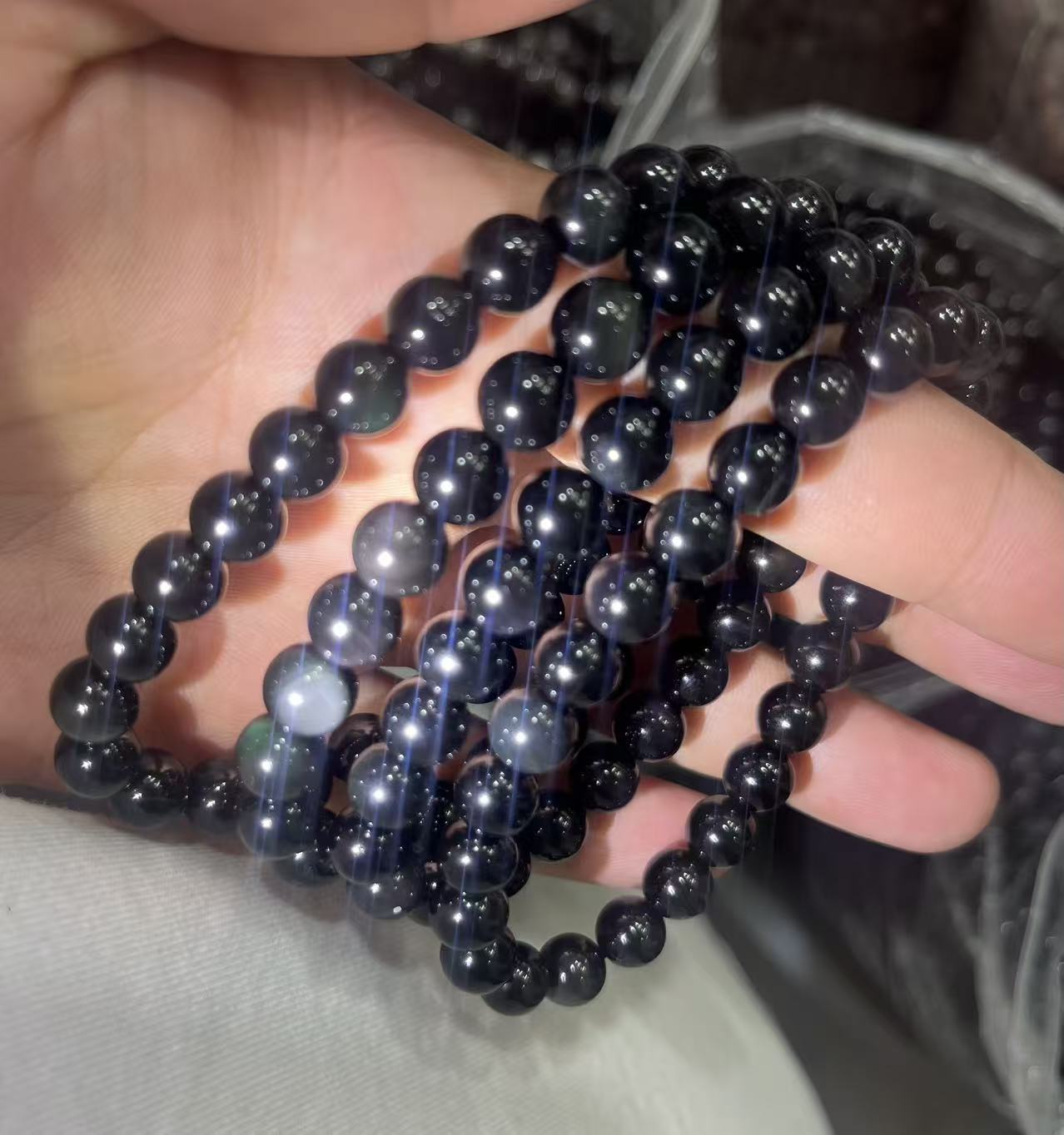 yve bracelets// $1.5 each //round beads 8mm