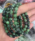yve bracelets// ruby in zosite faceted beads 8mm
